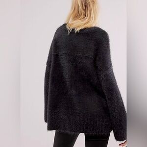 FP Harrison Bunny crew sweater black fuzzy pullover sweater, various, NWT